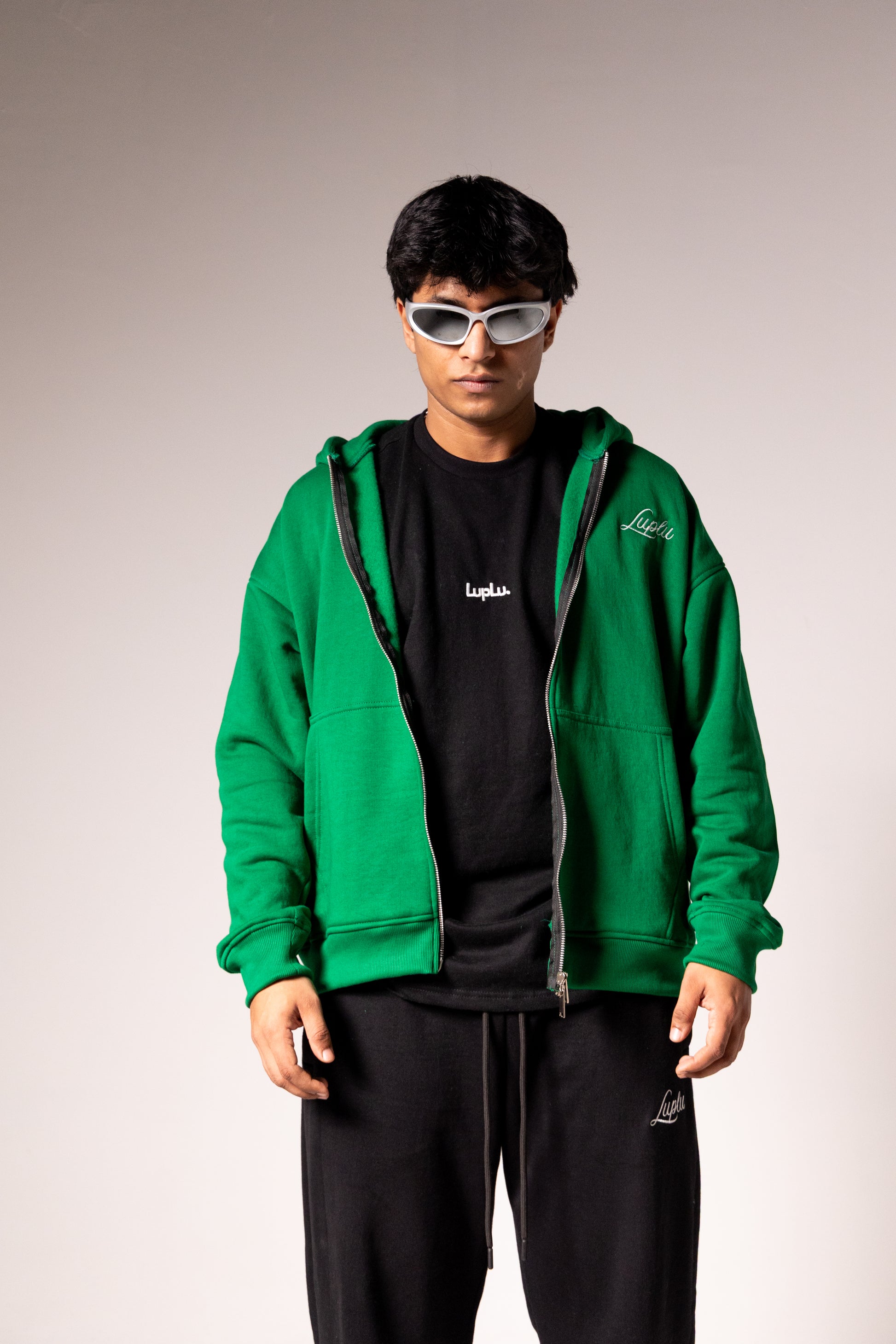 Luplu Essential Zip Hoodie | Green