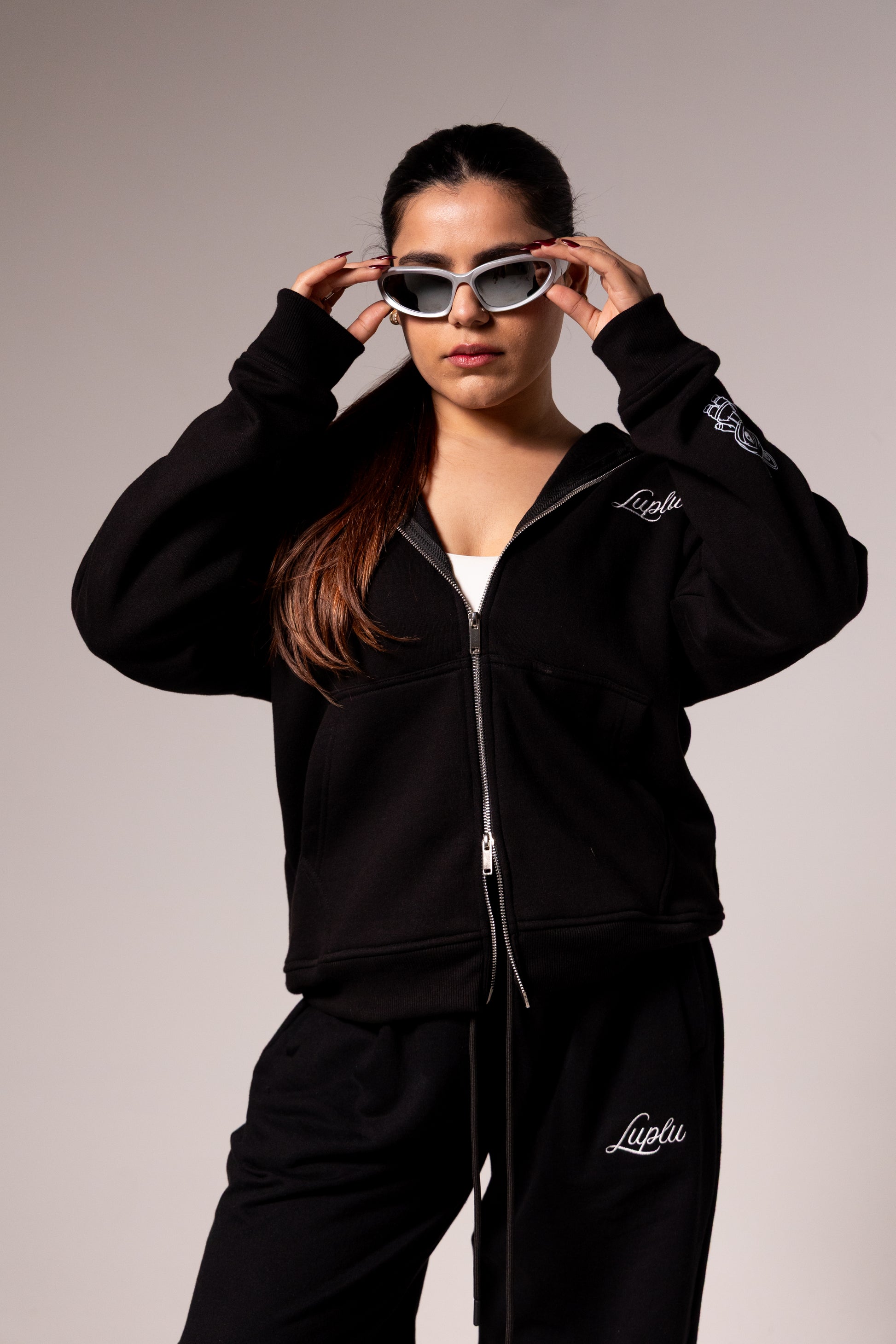 Luplu Essential Zip Hoodie | Black