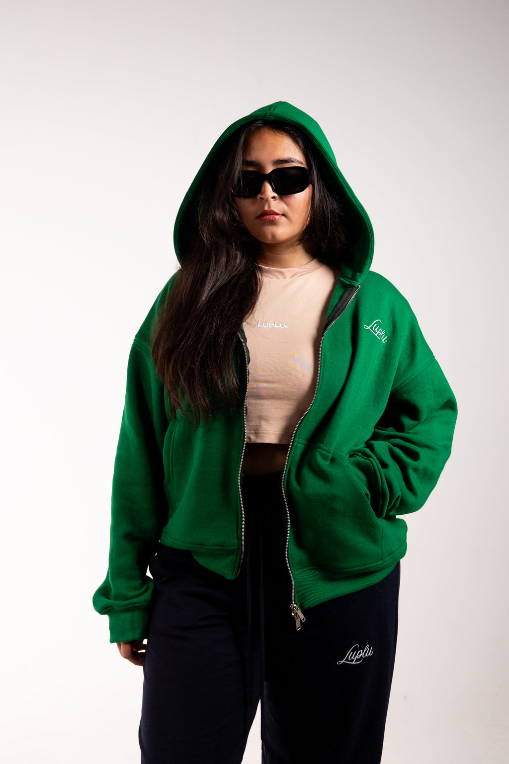 Luplu Essential Zip Hoodie | Green