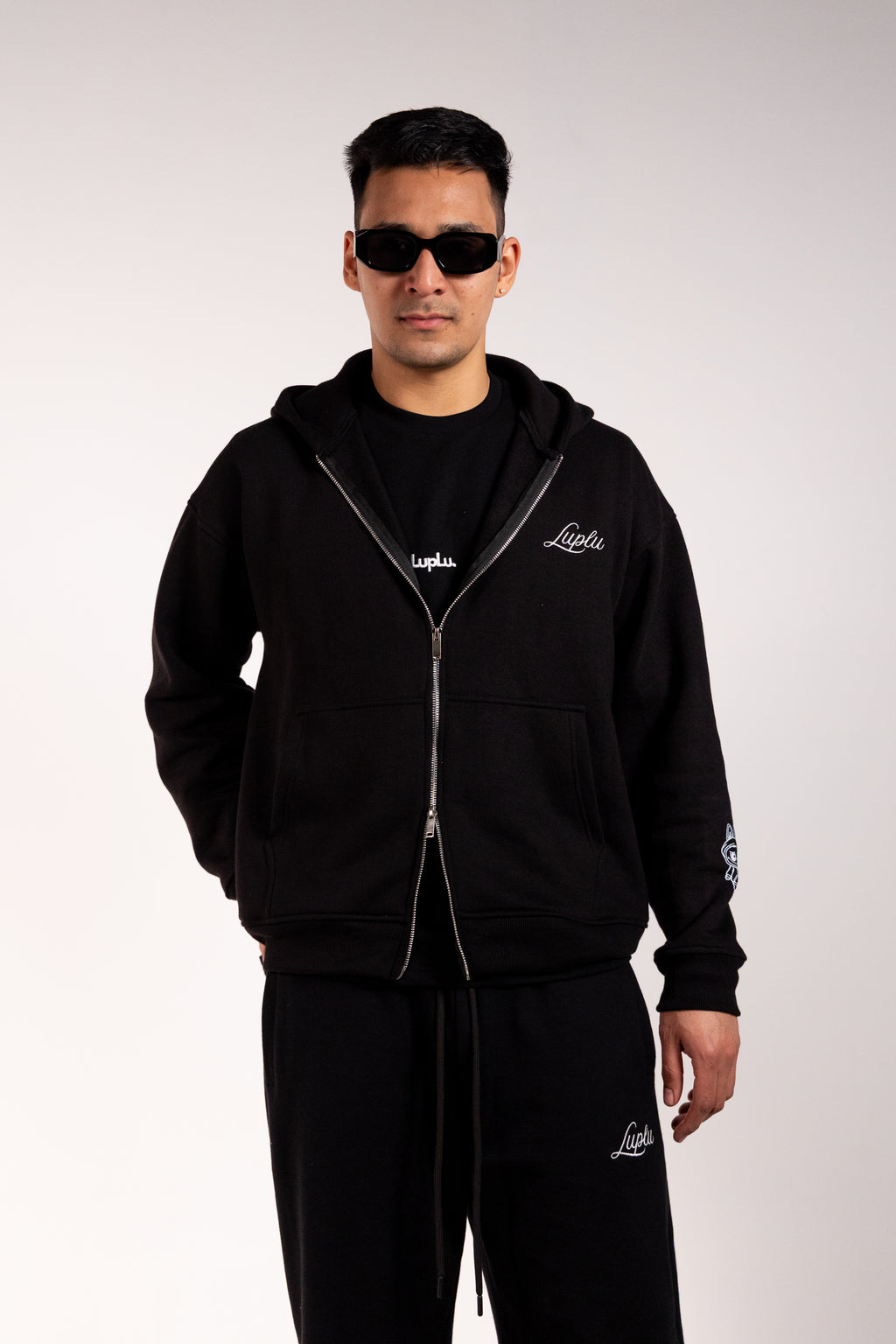 Luplu Essential Zip Hoodie | Black