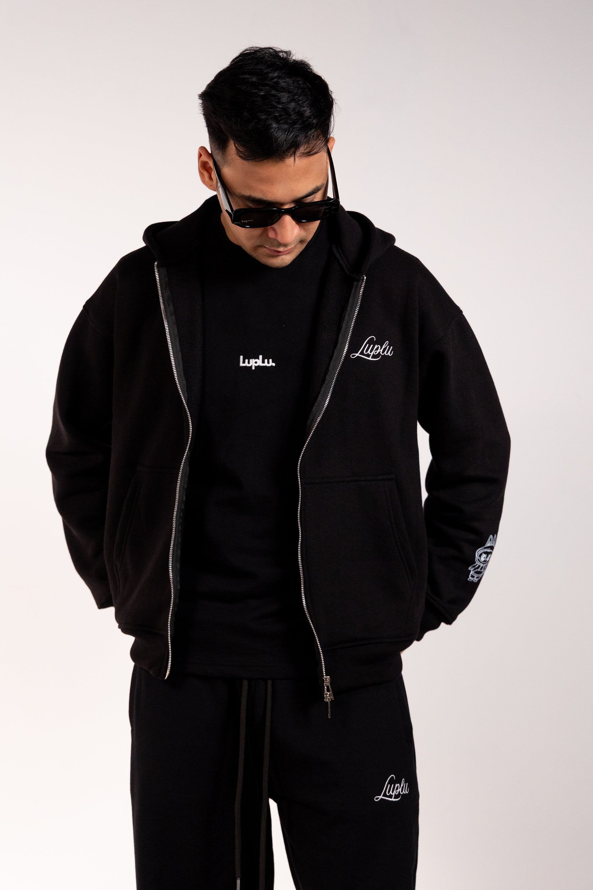 Luplu Essential Zip Hoodie | Black