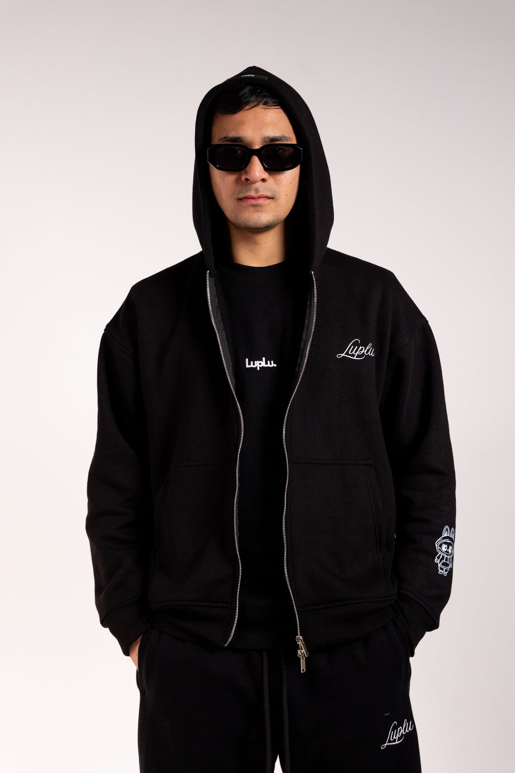 Luplu Essential Zip Hoodie | Black