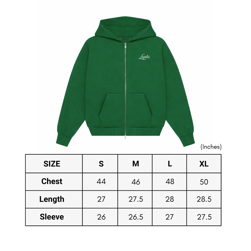 Luplu Essential Zip Hoodie | Green