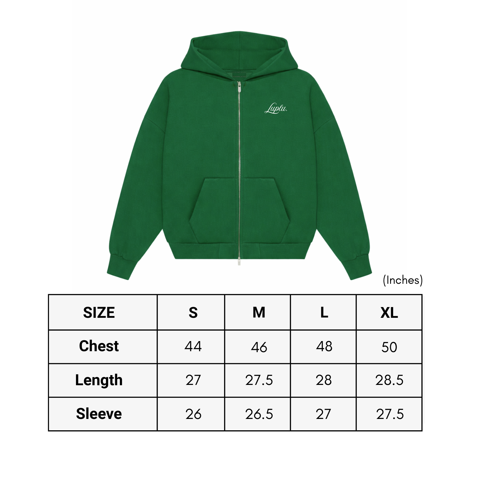 Luplu Essential Zip Hoodie | Green