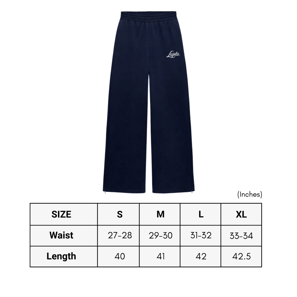 Luplu Wide-Leg Sweatpants | Navy Blue